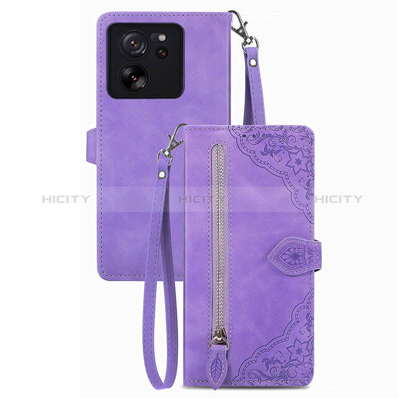 Funda de Cuero Cartera con Soporte Carcasa S06D para Xiaomi Mi 13T 5G Morado