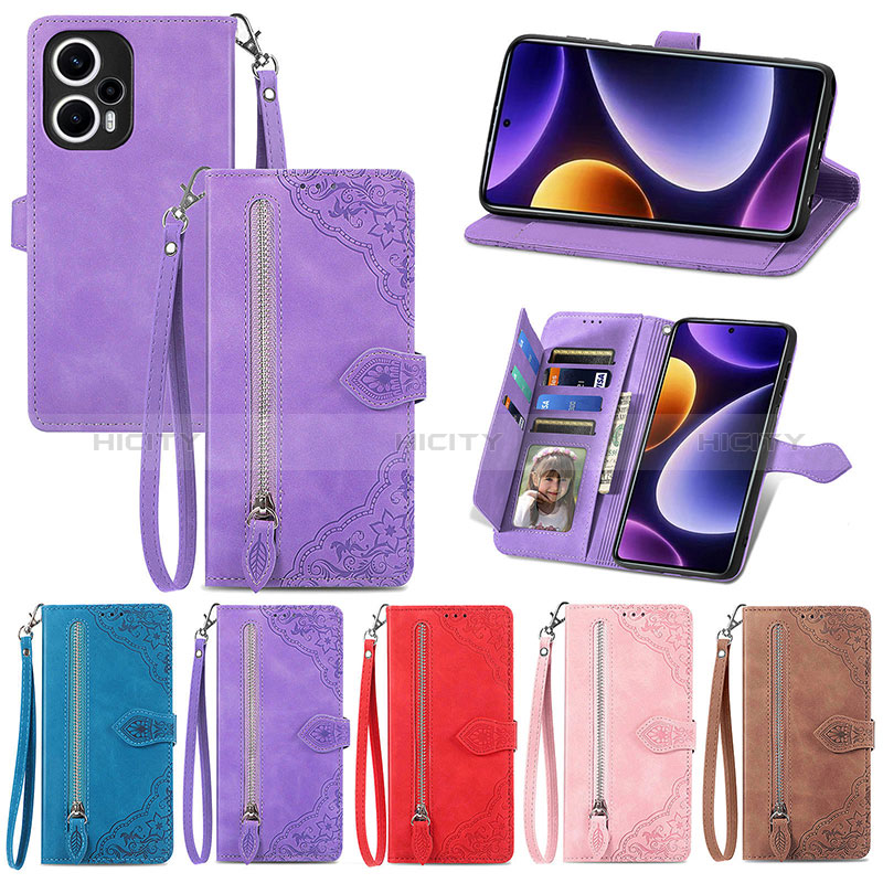 Funda de Cuero Cartera con Soporte Carcasa S06D para Xiaomi Poco F5 5G