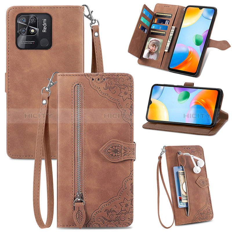 Funda de Cuero Cartera con Soporte Carcasa S06D para Xiaomi Redmi 10 India