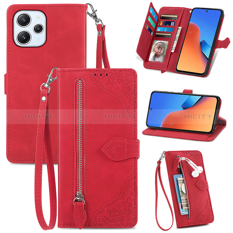 Funda de Cuero Cartera con Soporte Carcasa S06D para Xiaomi Redmi 12 4G