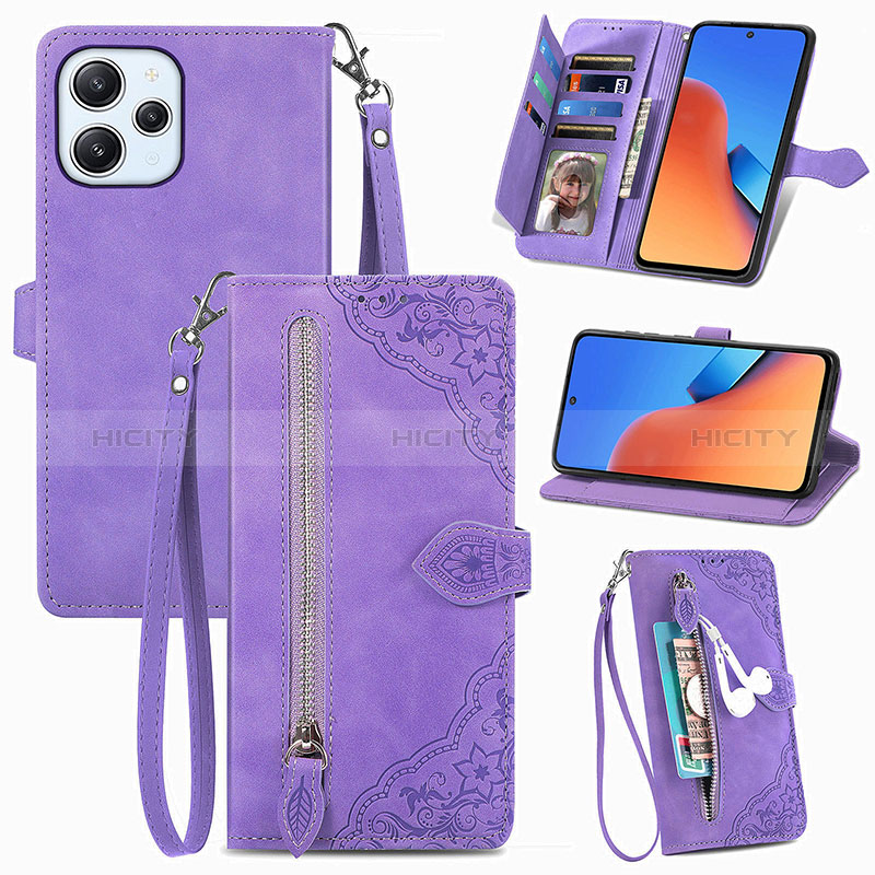 Funda de Cuero Cartera con Soporte Carcasa S06D para Xiaomi Redmi 12 4G