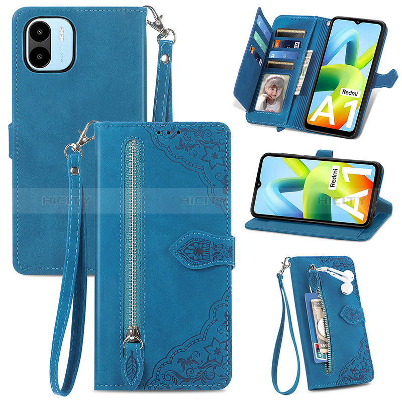 Funda de Cuero Cartera con Soporte Carcasa S06D para Xiaomi Redmi A1