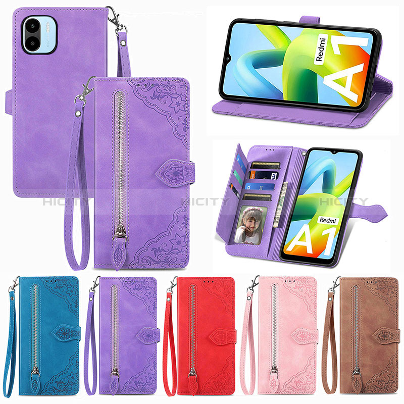 Funda de Cuero Cartera con Soporte Carcasa S06D para Xiaomi Redmi A1