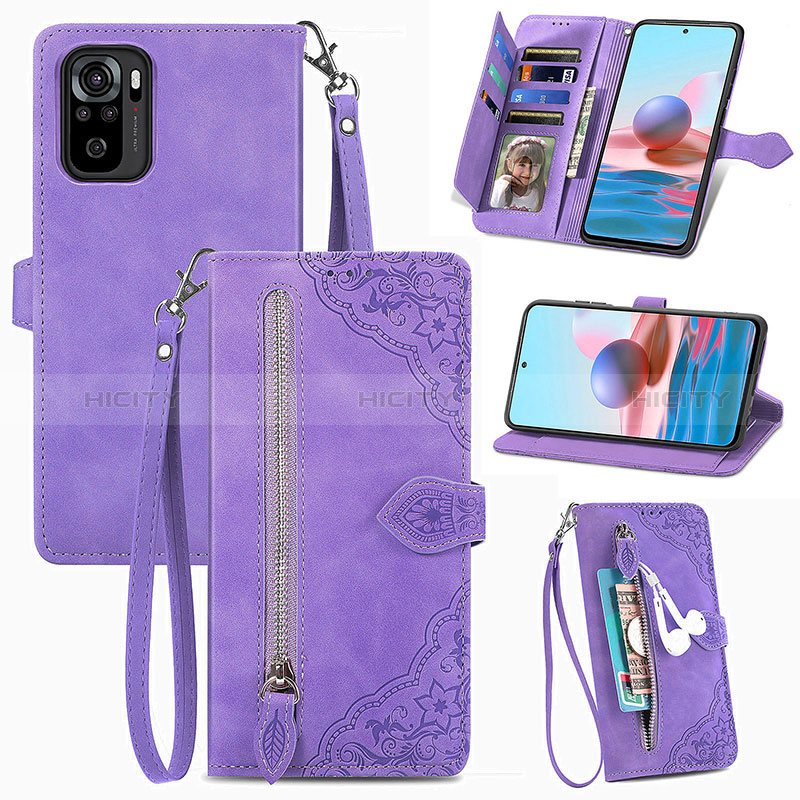 Funda de Cuero Cartera con Soporte Carcasa S06D para Xiaomi Redmi Note 10 4G