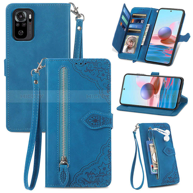 Funda de Cuero Cartera con Soporte Carcasa S06D para Xiaomi Redmi Note 10 4G