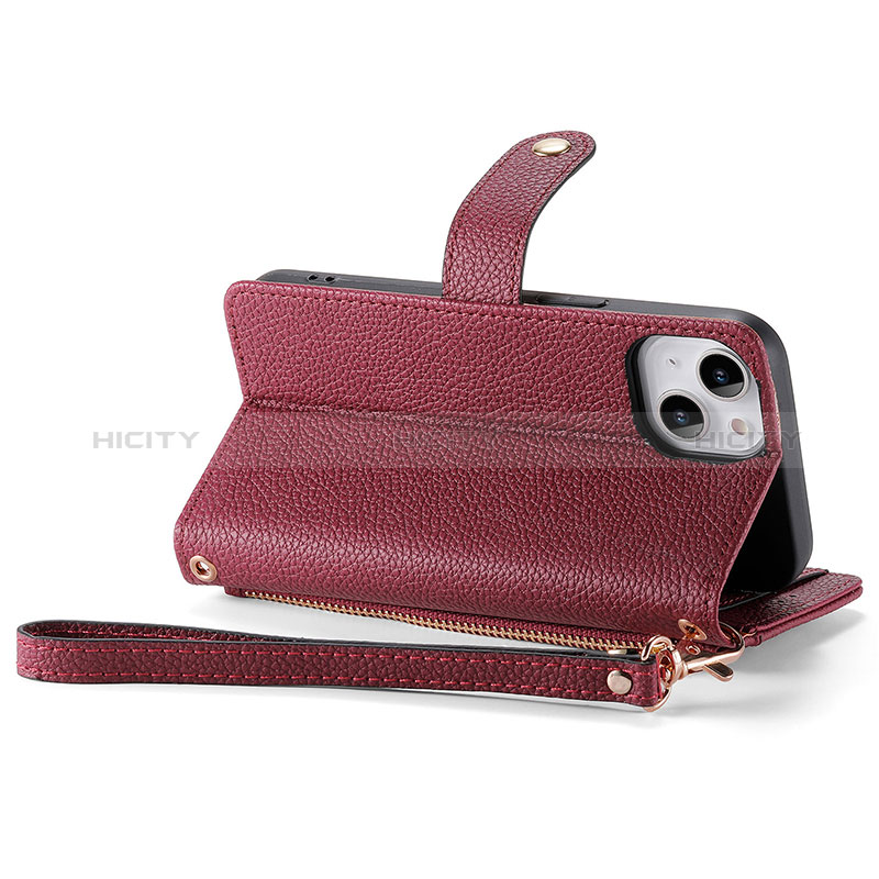 Funda de Cuero Cartera con Soporte Carcasa S07D para Apple iPhone 13