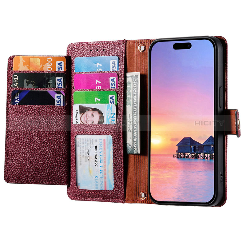 Funda de Cuero Cartera con Soporte Carcasa S07D para Apple iPhone 14