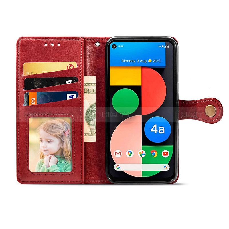 Funda de Cuero Cartera con Soporte Carcasa S07D para Google Pixel 5