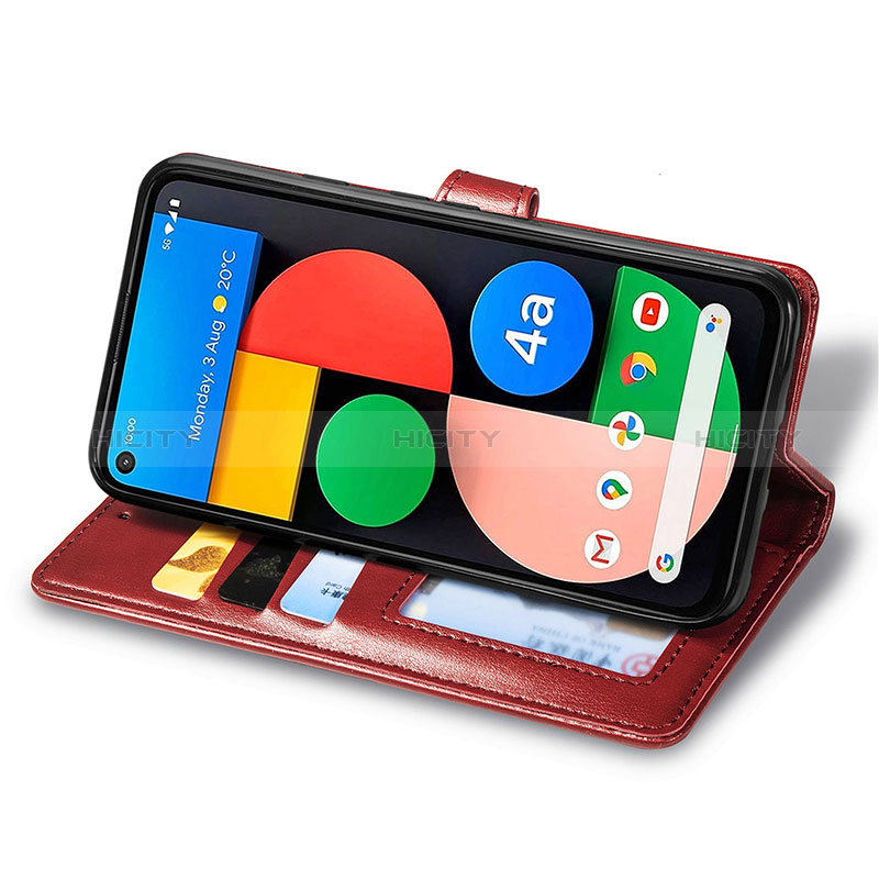 Funda de Cuero Cartera con Soporte Carcasa S07D para Google Pixel 5 XL 5G