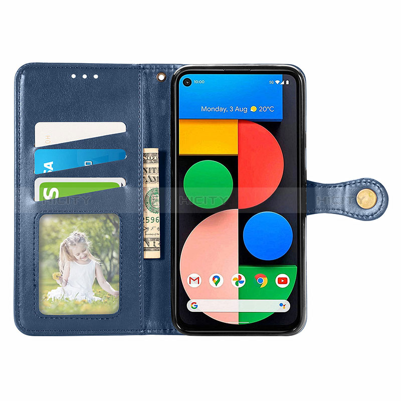 Funda de Cuero Cartera con Soporte Carcasa S07D para Google Pixel 5a 5G