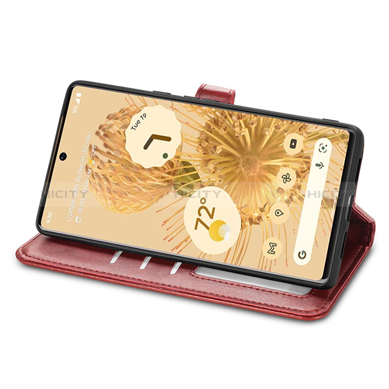 Funda de Cuero Cartera con Soporte Carcasa S07D para Google Pixel 6 Pro 5G