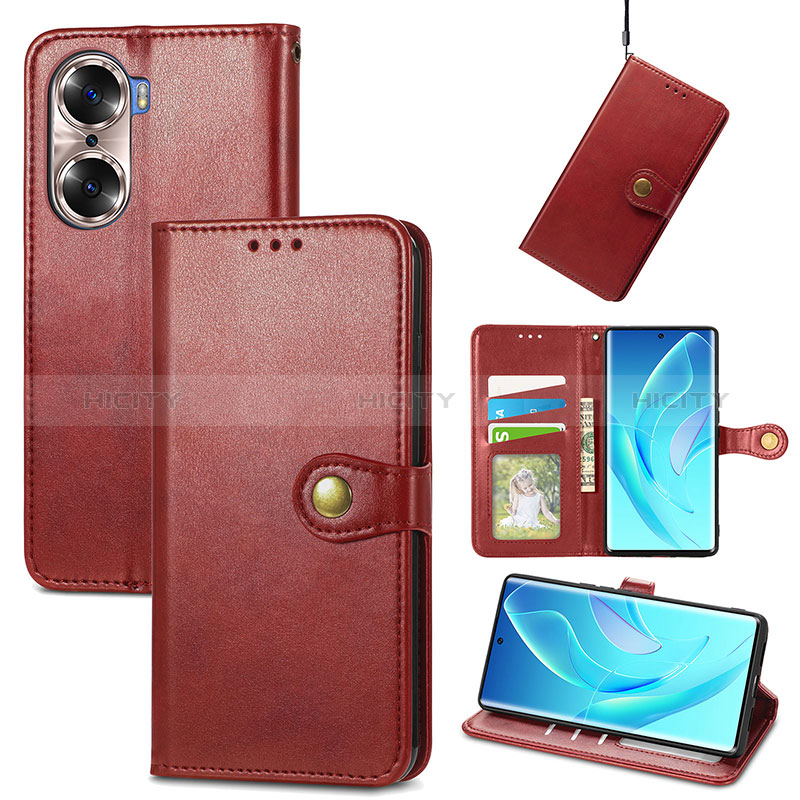 Funda de Cuero Cartera con Soporte Carcasa S07D para Huawei Honor 60 5G