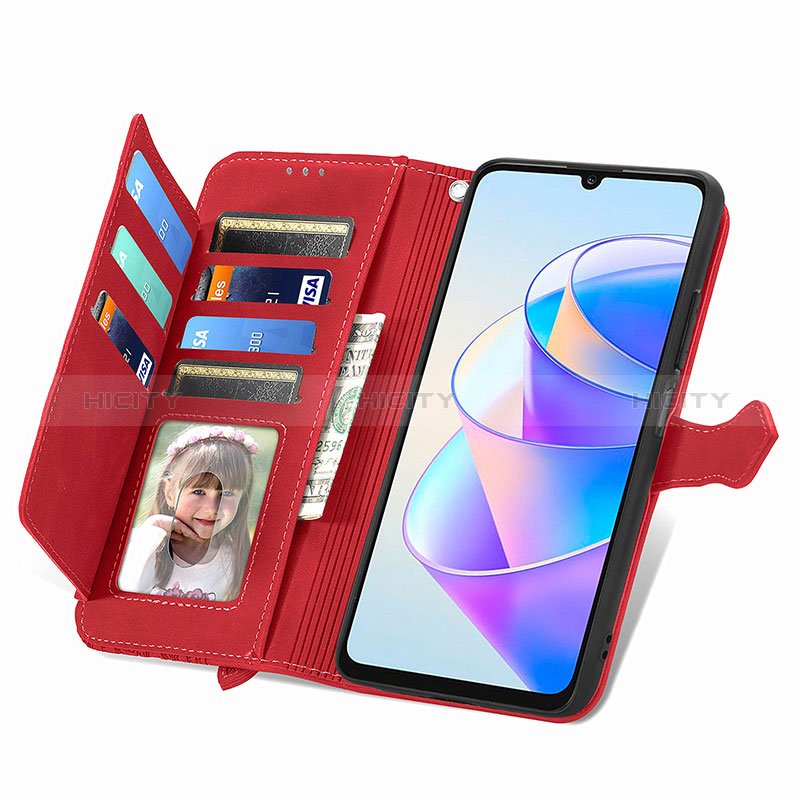 Funda de Cuero Cartera con Soporte Carcasa S07D para Huawei Honor X7a