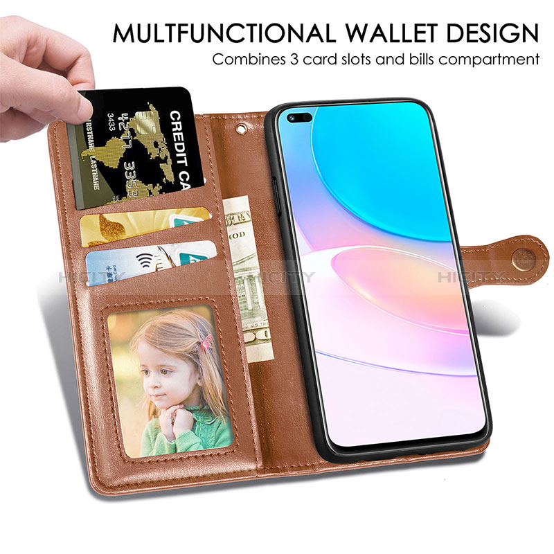 Funda de Cuero Cartera con Soporte Carcasa S07D para Huawei Nova 8i