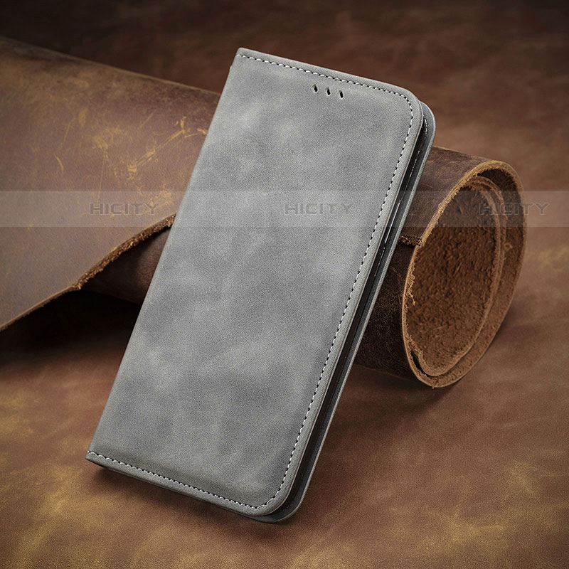 Funda de Cuero Cartera con Soporte Carcasa S07D para Samsung Galaxy S21 Plus 5G Gris