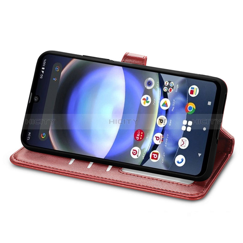 Funda de Cuero Cartera con Soporte Carcasa S07D para Sharp Aquos R8