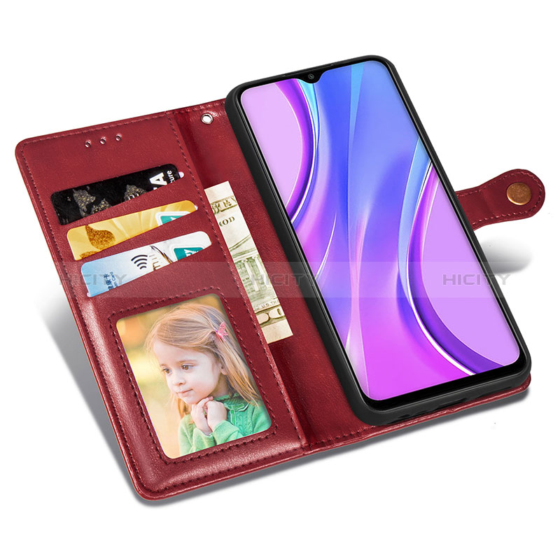 Funda de Cuero Cartera con Soporte Carcasa S07D para Xiaomi Redmi 9 Prime India