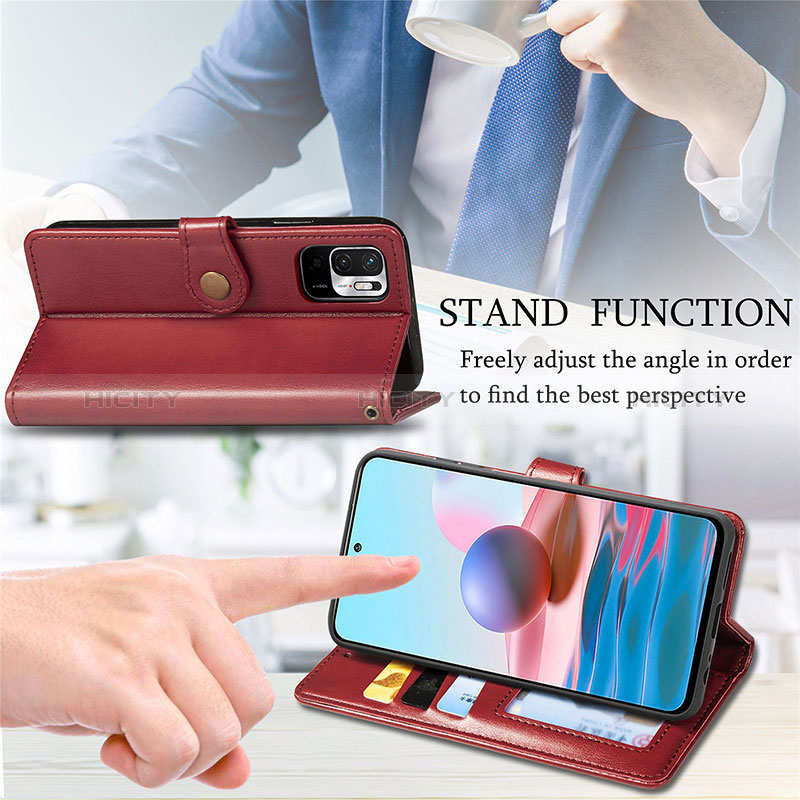 Funda de Cuero Cartera con Soporte Carcasa S07D para Xiaomi Redmi Note 10 5G