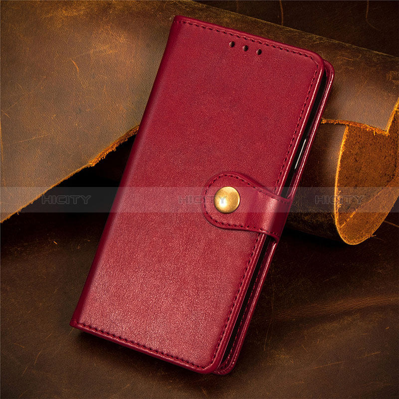 Funda de Cuero Cartera con Soporte Carcasa S07D para Xiaomi Redmi Note 10 Pro 4G Rojo