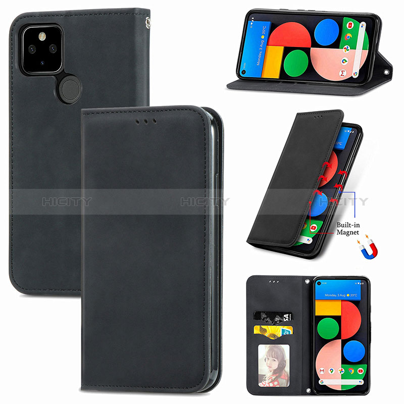 Funda de Cuero Cartera con Soporte Carcasa S08D para Google Pixel 5a 5G