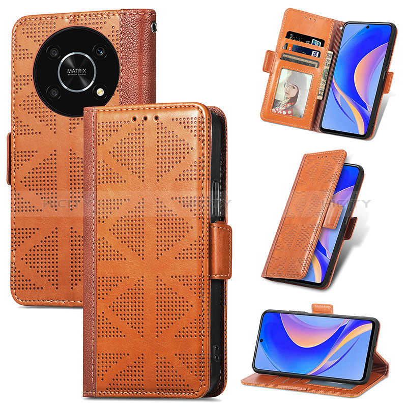 Funda de Cuero Cartera con Soporte Carcasa S08D para Huawei Enjoy 50 Pro