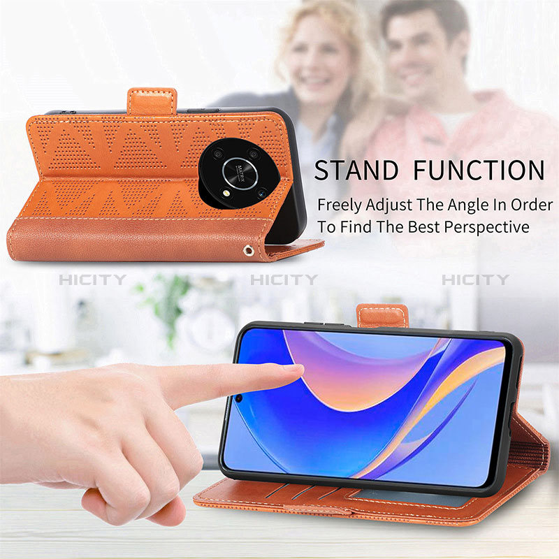 Funda de Cuero Cartera con Soporte Carcasa S08D para Huawei Enjoy 50 Pro