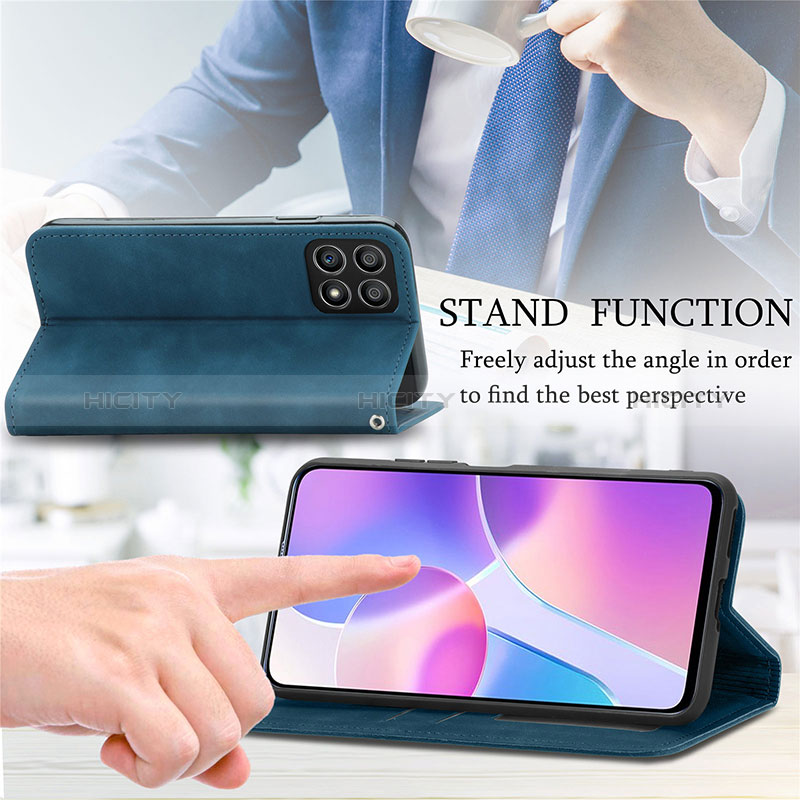 Funda de Cuero Cartera con Soporte Carcasa S08D para Huawei Honor X30i