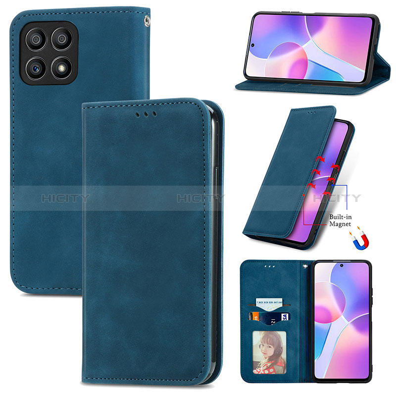 Funda de Cuero Cartera con Soporte Carcasa S08D para Huawei Honor X30i