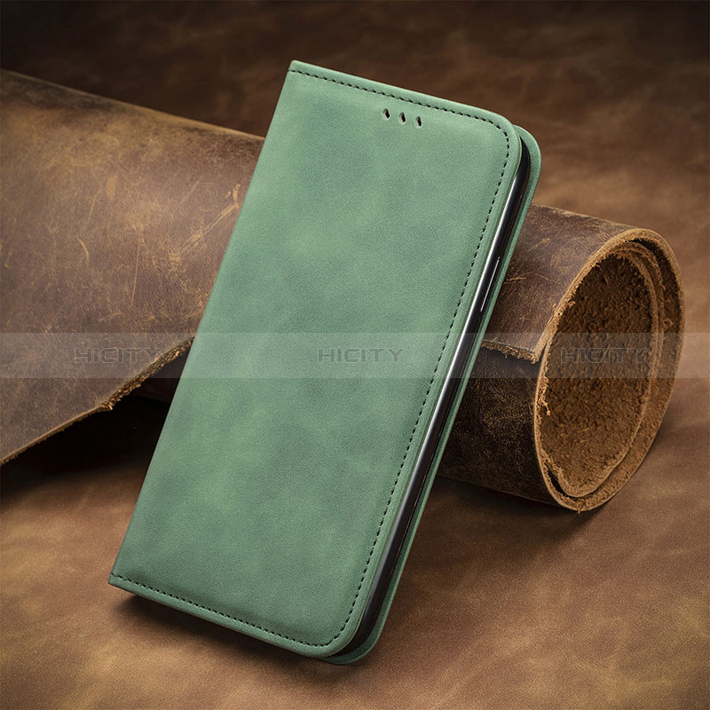 Funda de Cuero Cartera con Soporte Carcasa S08D para Huawei Honor X7b Verde