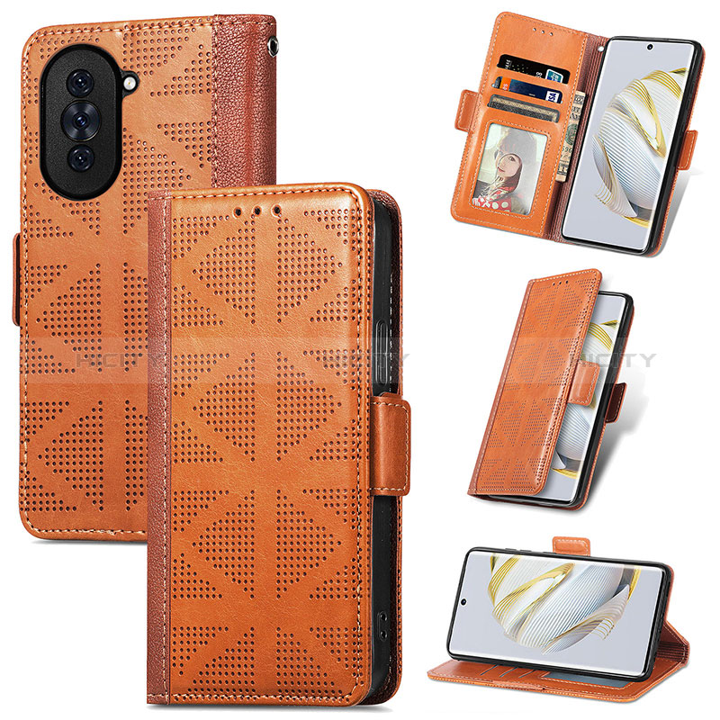 Funda de Cuero Cartera con Soporte Carcasa S08D para Huawei Nova 10