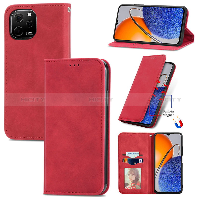 Funda de Cuero Cartera con Soporte Carcasa S08D para Huawei Nova Y61