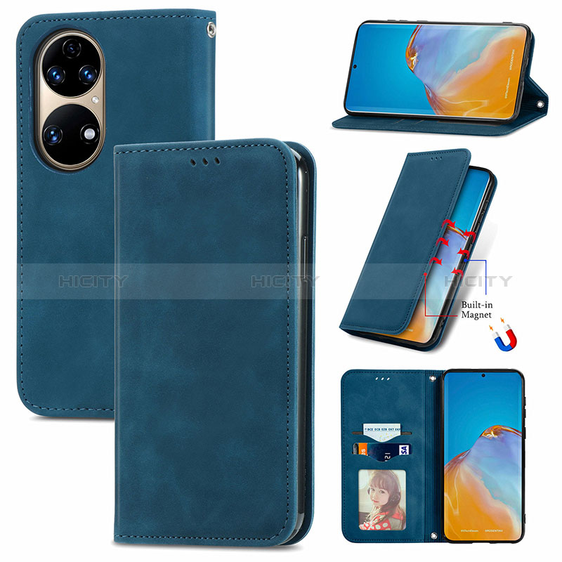 Funda de Cuero Cartera con Soporte Carcasa S08D para Huawei P50e