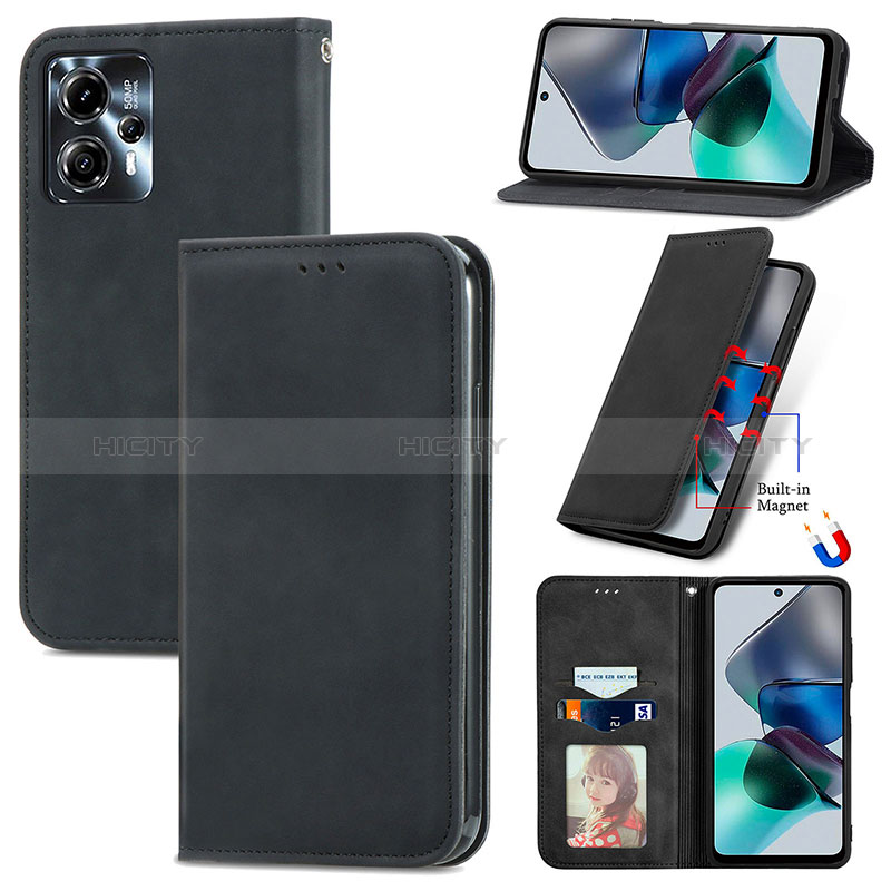 Funda de Cuero Cartera con Soporte Carcasa S08D para Motorola Moto G13