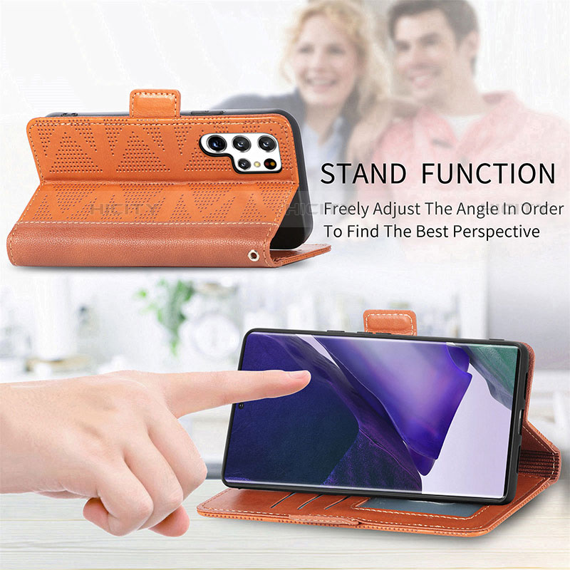 Funda de Cuero Cartera con Soporte Carcasa S08D para Samsung Galaxy S21 Ultra 5G