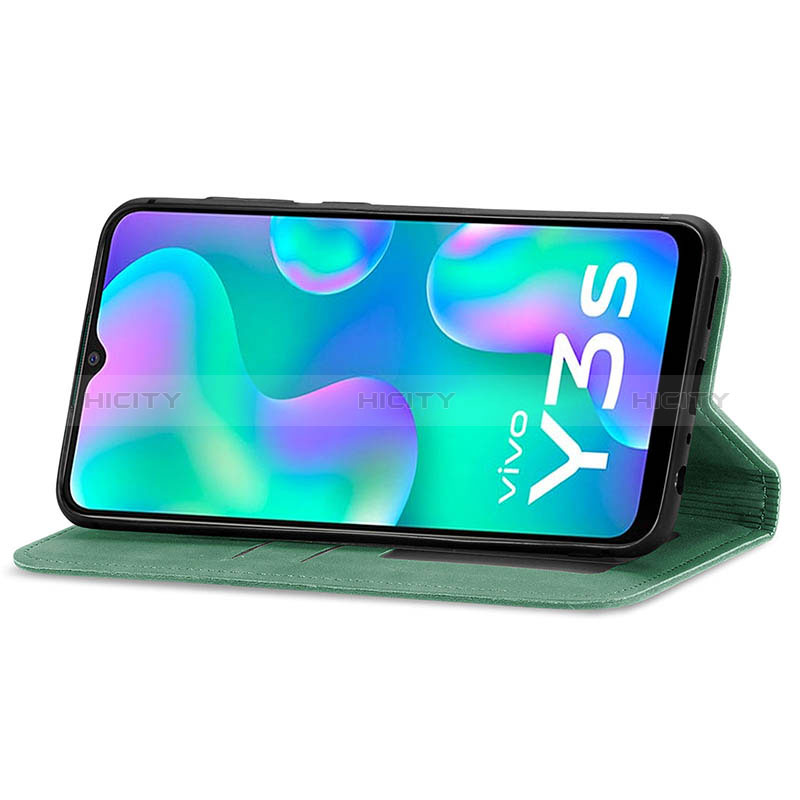 Funda de Cuero Cartera con Soporte Carcasa S08D para Vivo Y3s (2021)