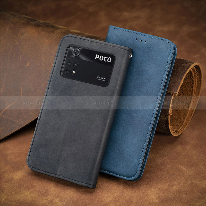 Funda de Cuero Cartera con Soporte Carcasa S08D para Xiaomi Poco M4 Pro 4G