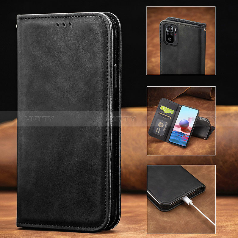 Funda de Cuero Cartera con Soporte Carcasa S08D para Xiaomi Redmi Note 10 4G