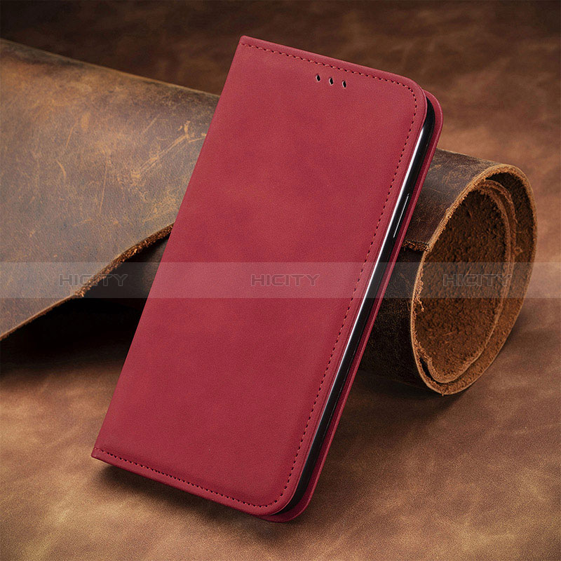 Funda de Cuero Cartera con Soporte Carcasa S08D para Xiaomi Redmi Note 11T Pro+ Plus 5G Rojo