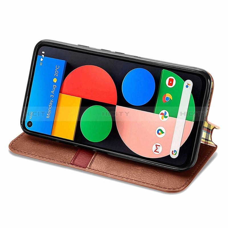 Funda de Cuero Cartera con Soporte Carcasa S09D para Google Pixel 5a 5G