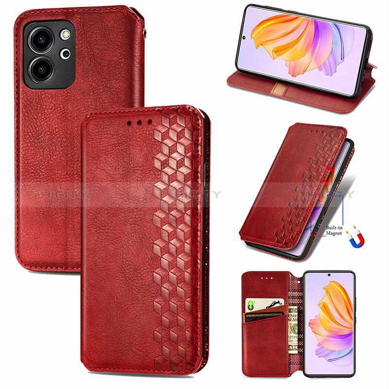 Funda de Cuero Cartera con Soporte Carcasa S09D para Huawei Honor 80 SE 5G