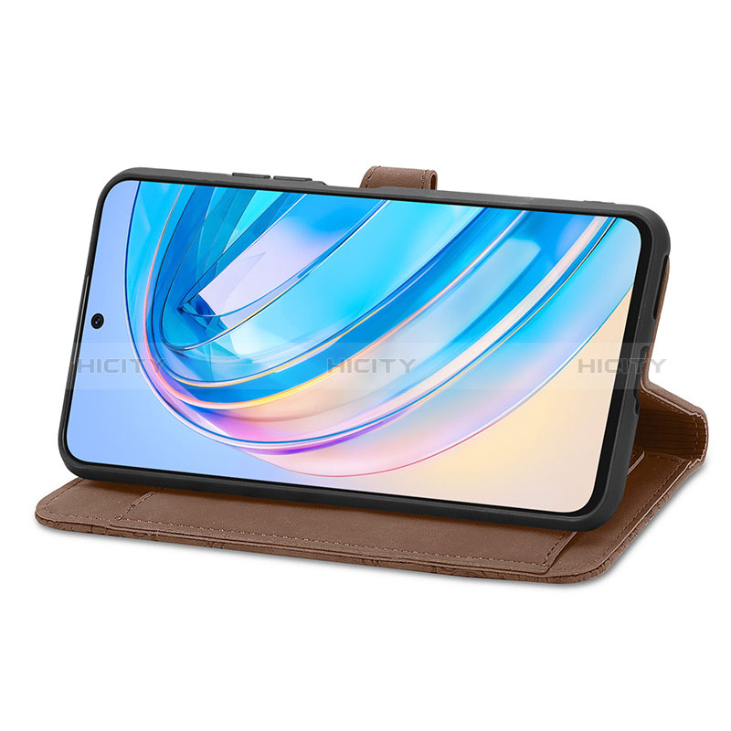 Funda de Cuero Cartera con Soporte Carcasa S09D para Huawei Honor X8a 4G