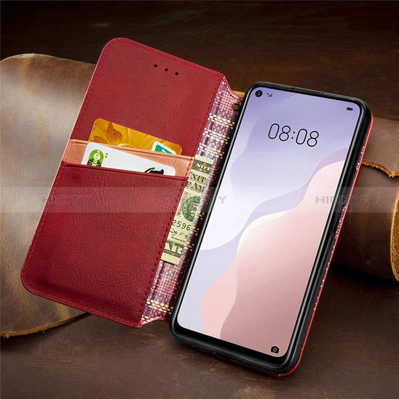 Funda de Cuero Cartera con Soporte Carcasa S09D para Huawei Nova 7 SE 5G