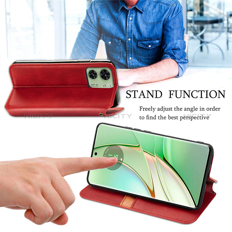 Funda de Cuero Cartera con Soporte Carcasa S09D para Motorola Moto Edge 40 5G