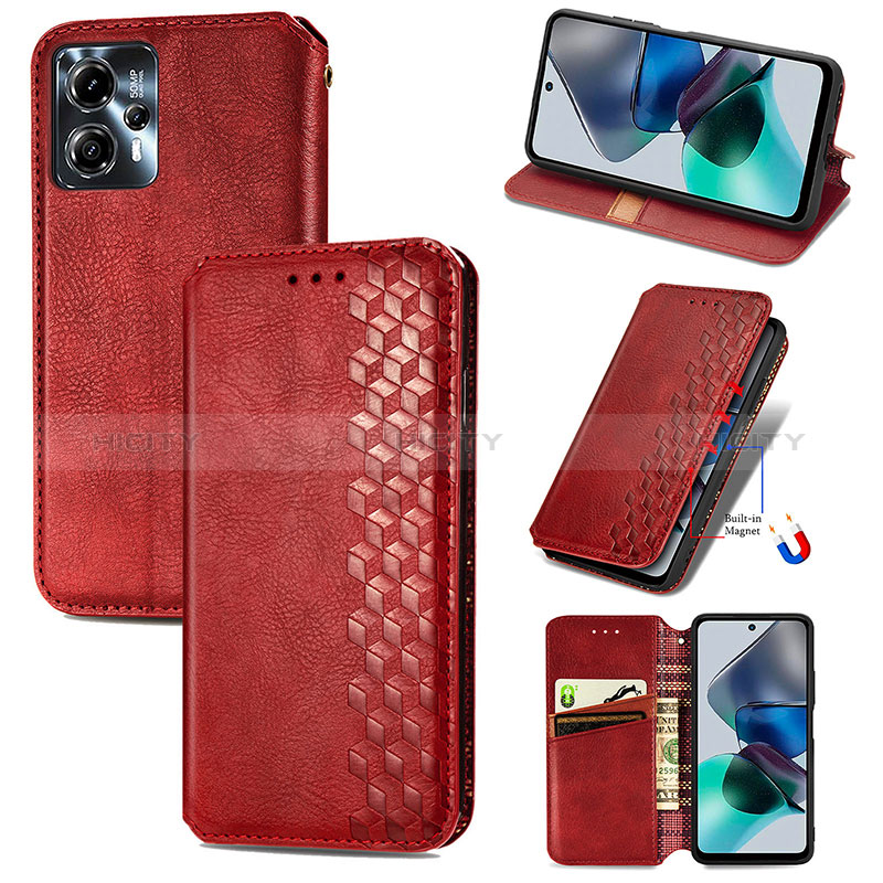 Funda de Cuero Cartera con Soporte Carcasa S09D para Motorola Moto G23