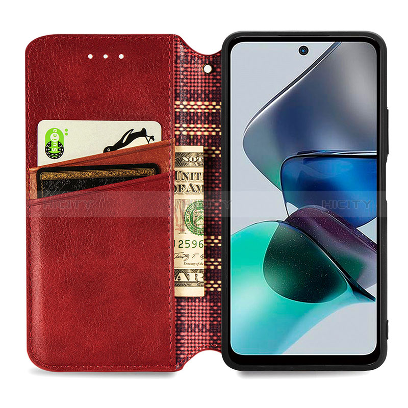 Funda de Cuero Cartera con Soporte Carcasa S09D para Motorola Moto G23