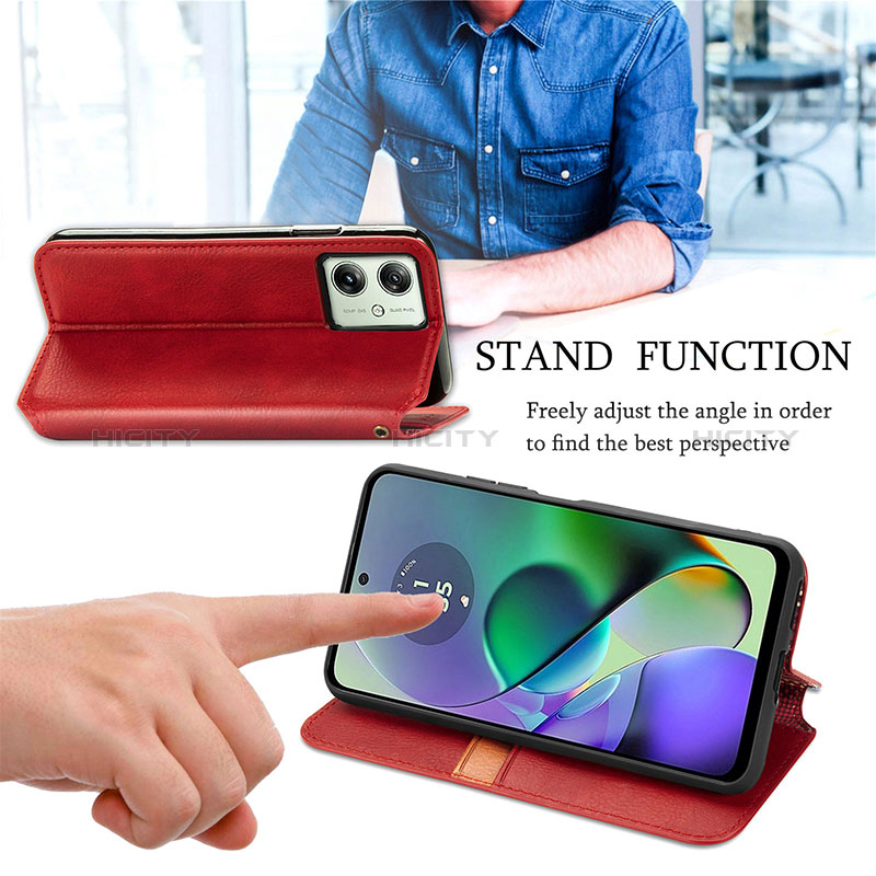 Funda de Cuero Cartera con Soporte Carcasa S09D para Motorola Moto G54 5G