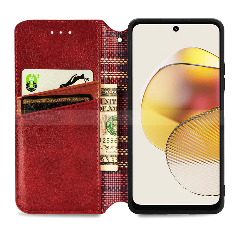 Funda de Cuero Cartera con Soporte Carcasa S09D para Motorola Moto G73 5G