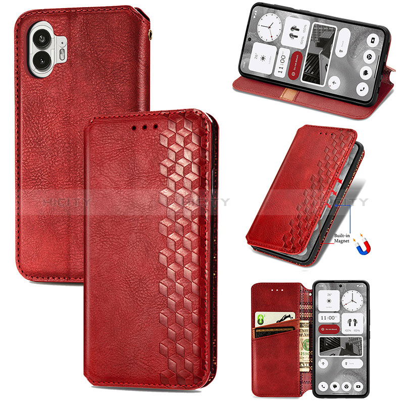 Funda de Cuero Cartera con Soporte Carcasa S09D para Nothing Phone 2