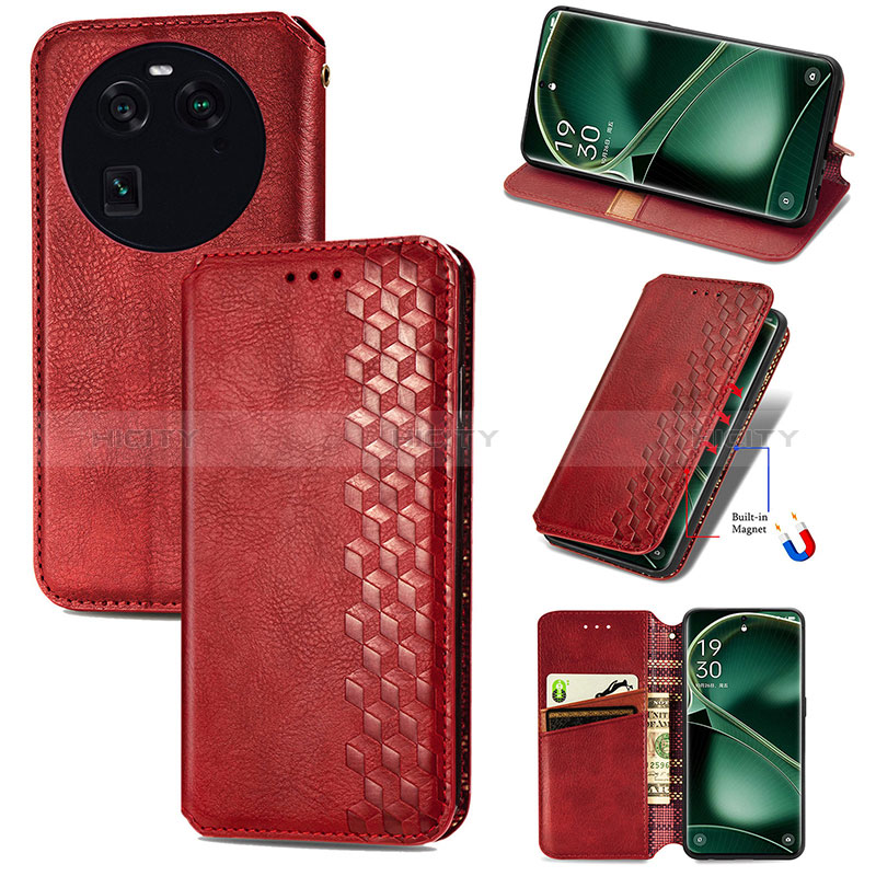 Funda de Cuero Cartera con Soporte Carcasa S09D para Oppo Find X6 5G