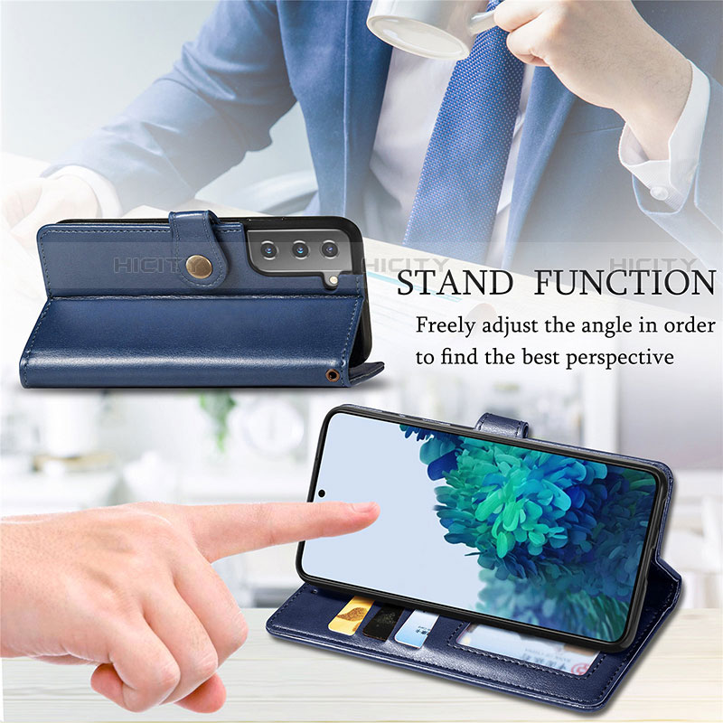 Funda de Cuero Cartera con Soporte Carcasa S09D para Samsung Galaxy S21 Plus 5G